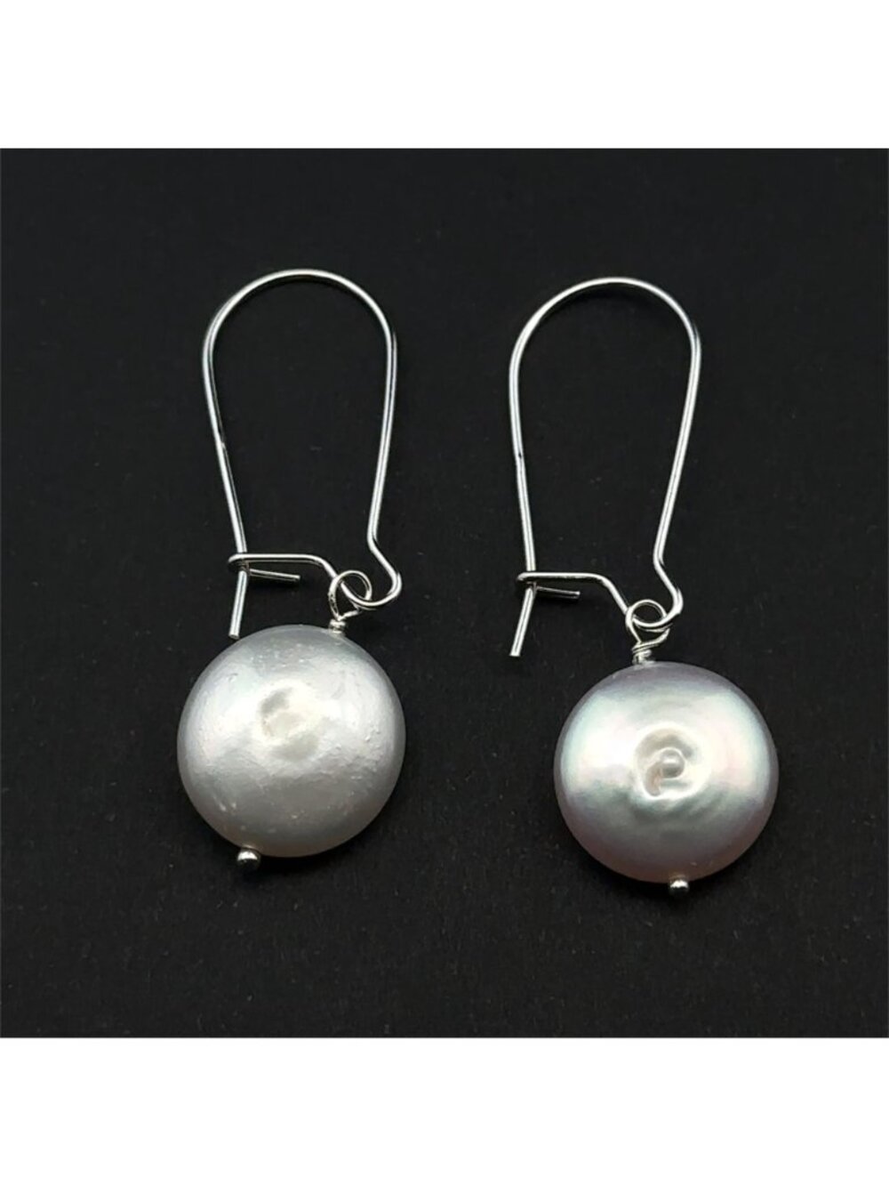 925 Sterling Silver Earrings Kidney EarWire Freshwater Coin Interchangeable Modu - Picture 2 of 6